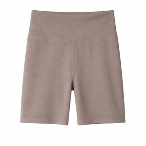 New Balance Ribbed High-Waist Biker Shorts Taupe L